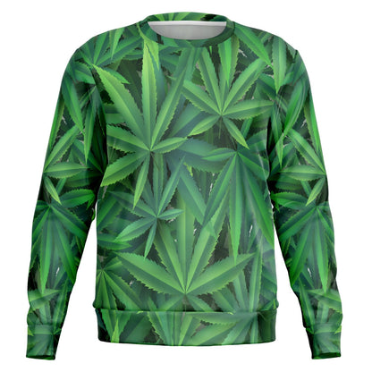 <alt.Grassy Green Leaf Sweatshirt - Taufaa>