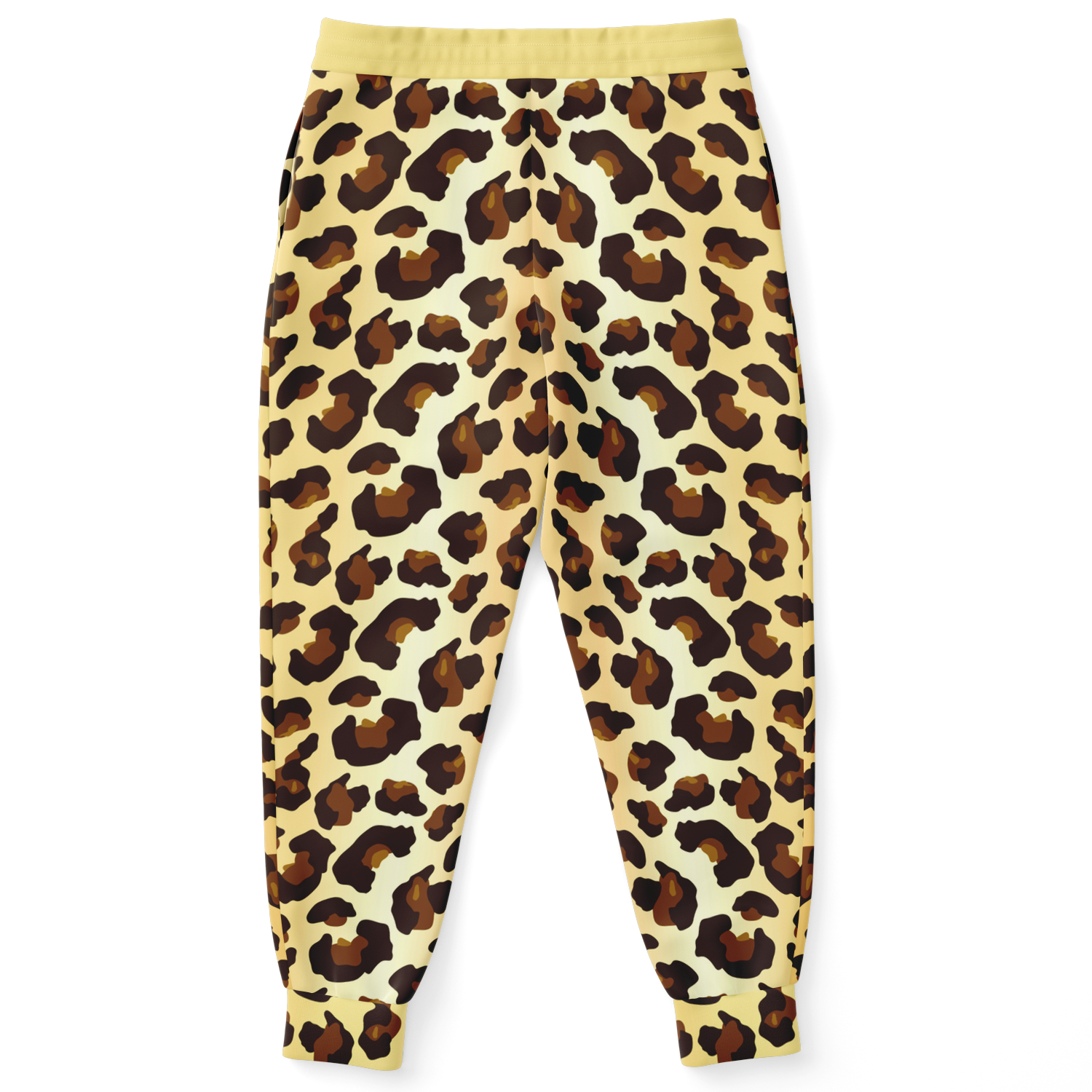 Cheetah Print Joggers – Back view showing consistent cheetah pattern and relaxed fit