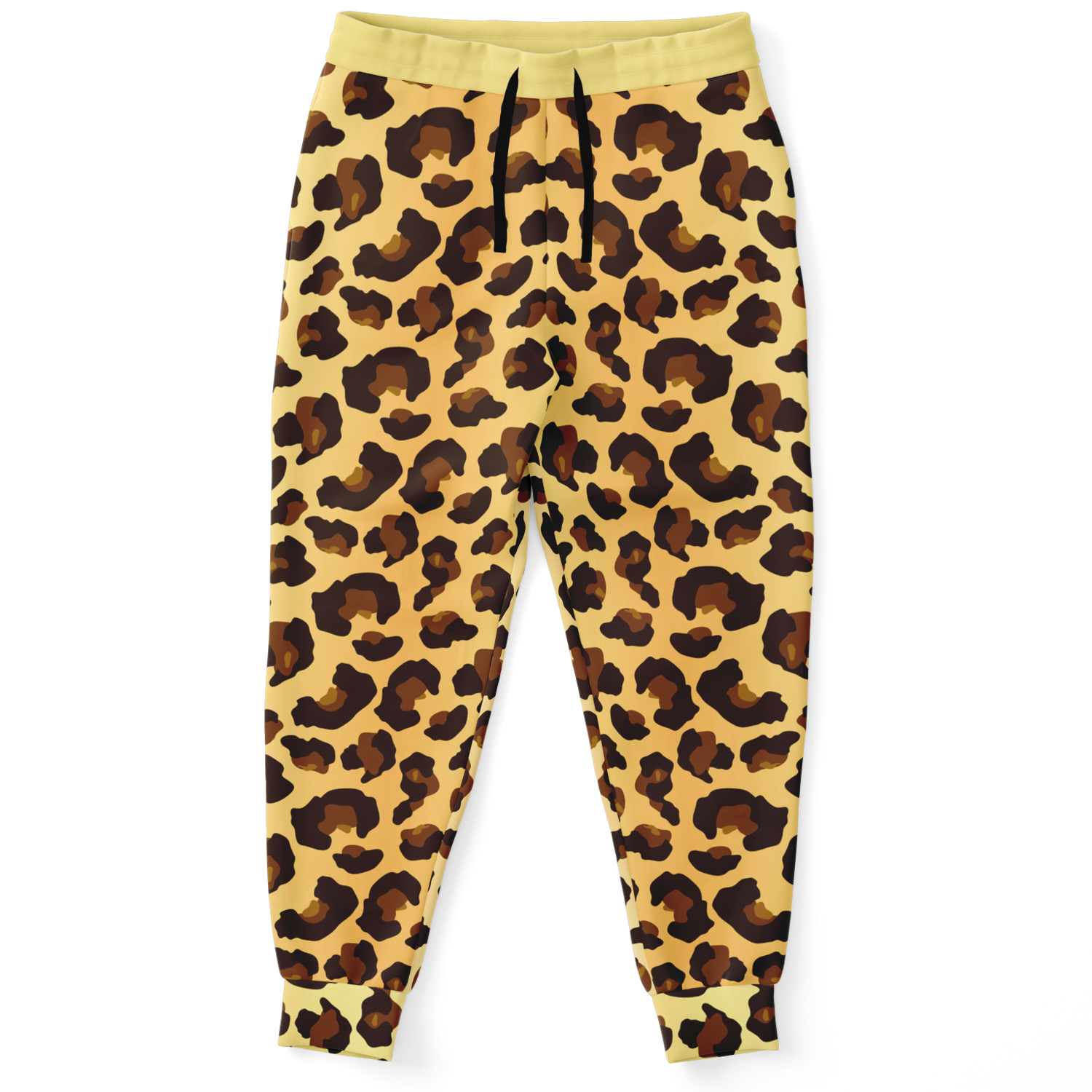 Cheetah Print Joggers – Front view featuring bold and wild animal print design