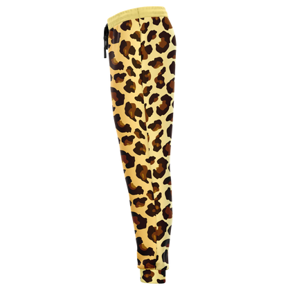 Cheetah Print Joggers – Left profile view showing tapered ankle and seamless design