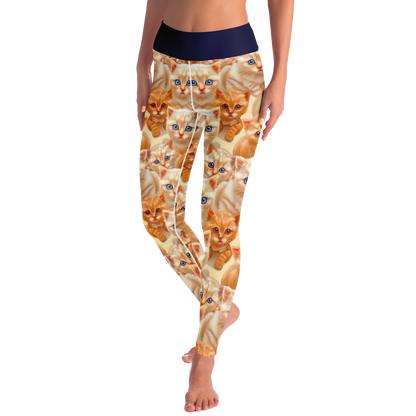 Cuddle Cat Leggings – Front angled walking pose highlighting motion-friendly comfort