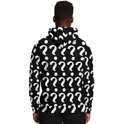  Man wearing Custom Print Hoodie, back view highlighting space for customer-submitted print