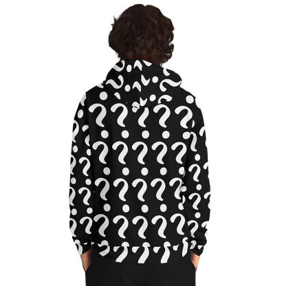  Man wearing Custom Print Hoodie, back view highlighting space for customer-submitted print