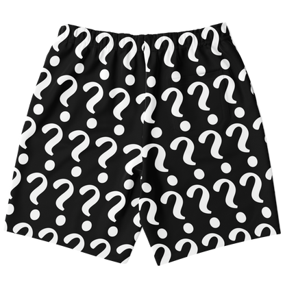 Flatlay back view of customizable shorts featuring placeholder pattern