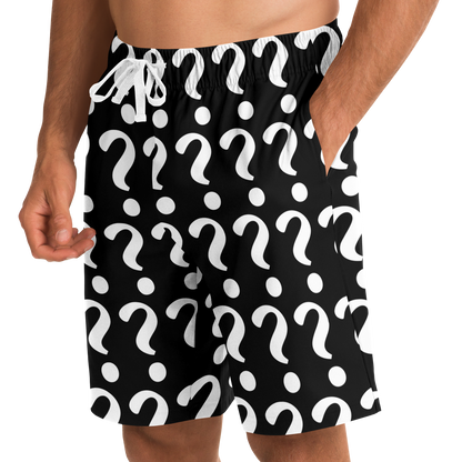  Side view of Custom Print Shorts with hand-in-pocket showing personalized print area
