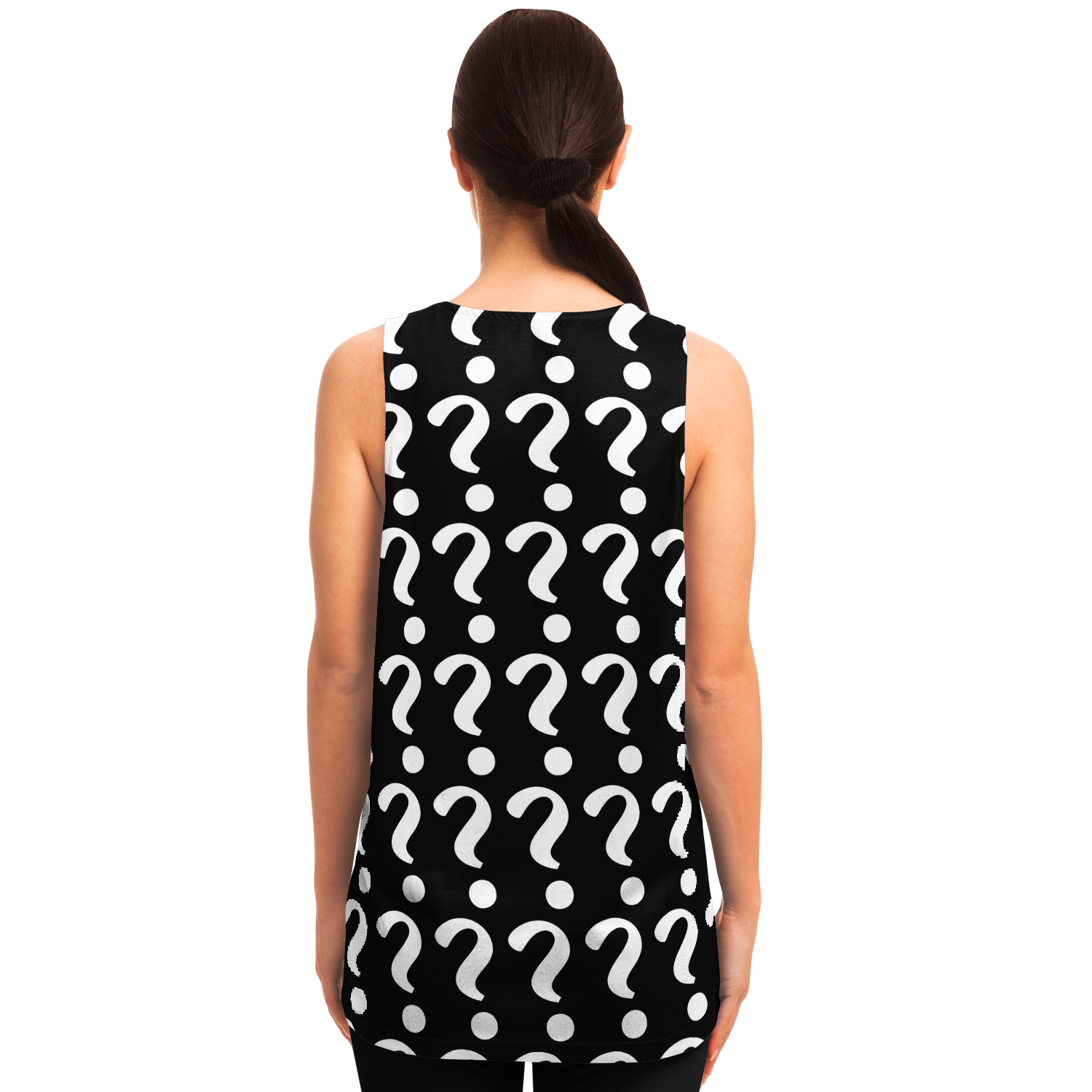 Back view of woman wearing Custom Print Tank Top with customizable pattern template