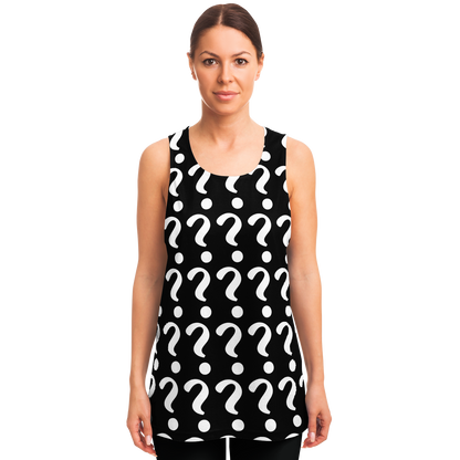 Woman wearing Custom Print Tank Top with placeholder design, front view