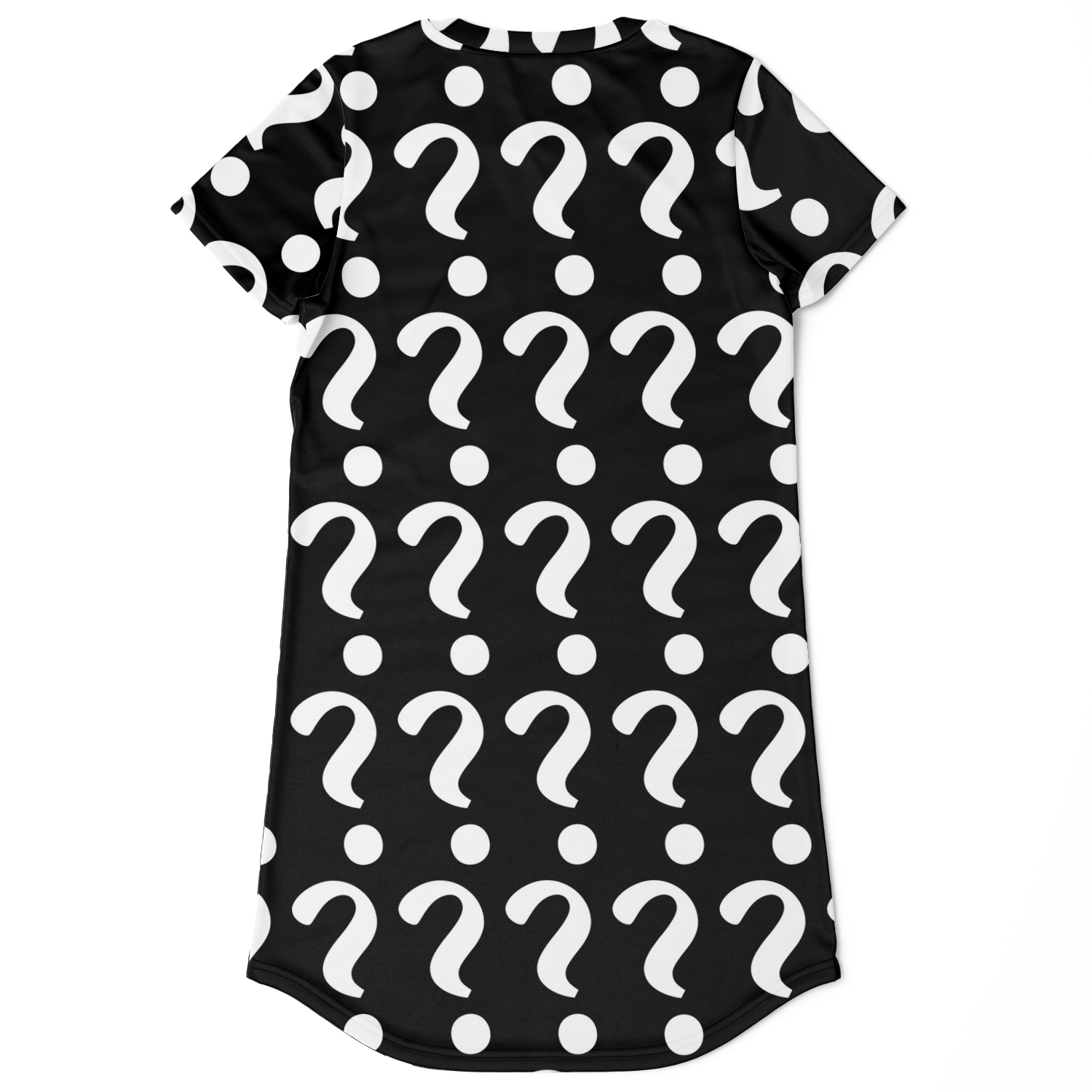 Flatlay back view of Custom Print T-Shirt Dress showing customizable print area