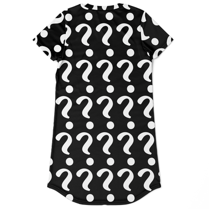 Flatlay back view of Custom Print T-Shirt Dress showing customizable print area