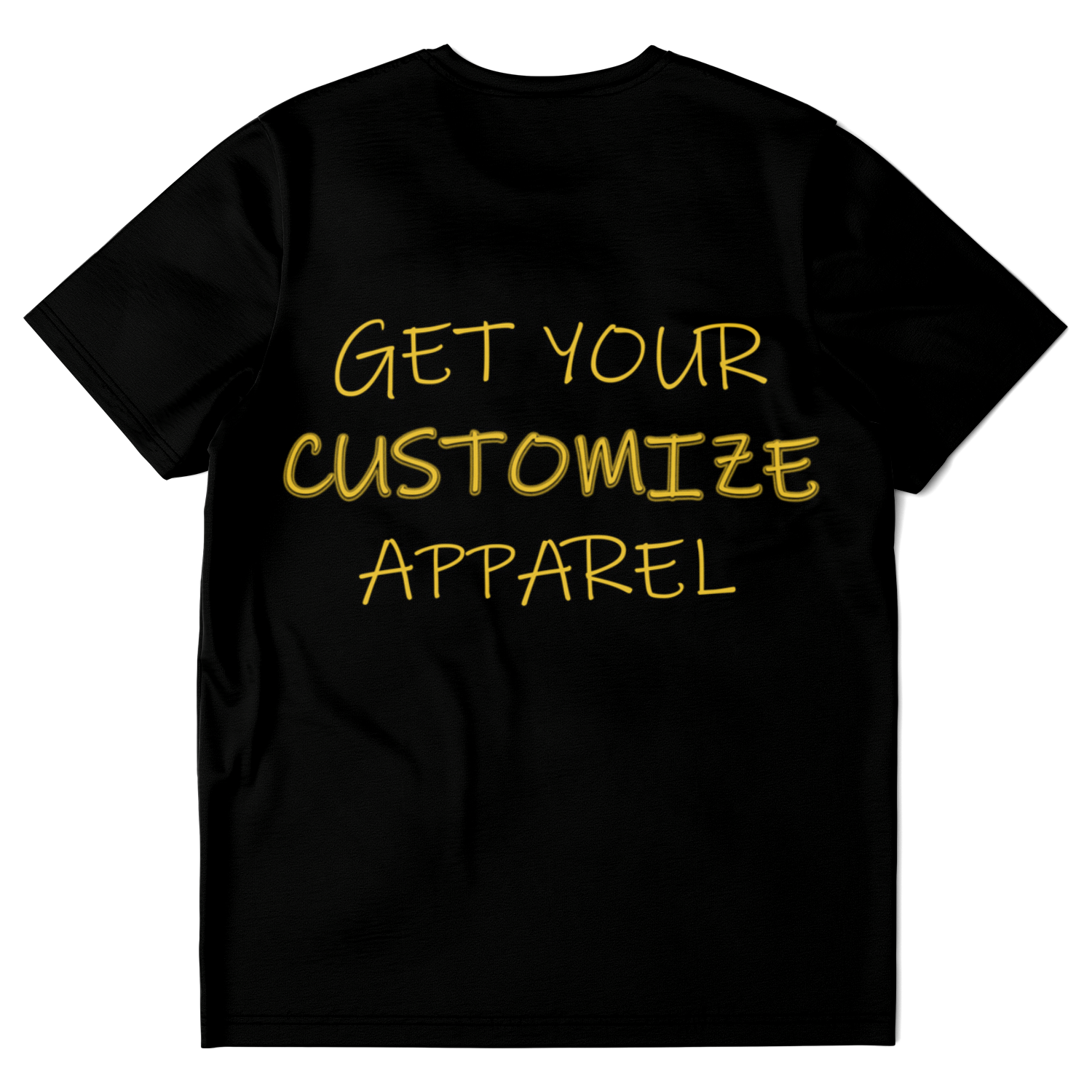 Flatlay back view of Custom T-Shirt showing customizable area for user-defined print