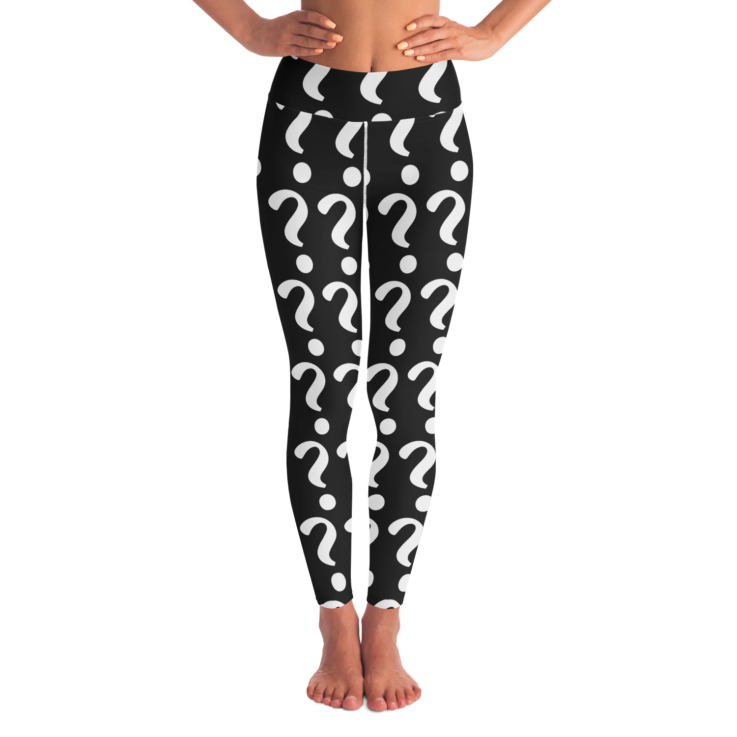 Custom Vibe Leggings – Front view featuring customizable design space, perfect for your personal artwork or message