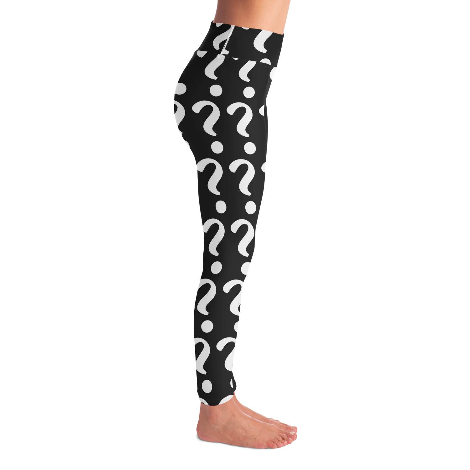 Custom Vibe Leggings – Left profile with replaceable print, ready for your one-of-a-kind vision