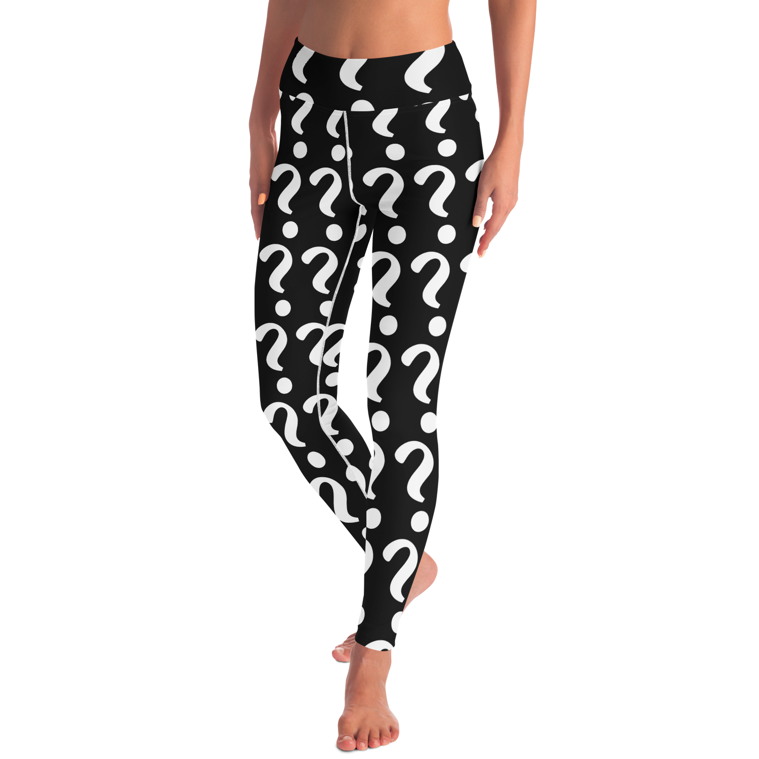 Custom Vibe Leggings – Front angled walking pose highlighting editable design area for full personalization