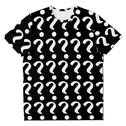 Flatlay front view of Custom Vision Unisex T-Shirt with placeholder question mark design for custom artwork