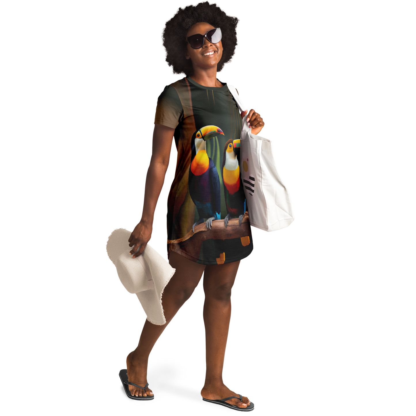 <alt.Toucan Tango T-Shirt Dress - Taufaa>