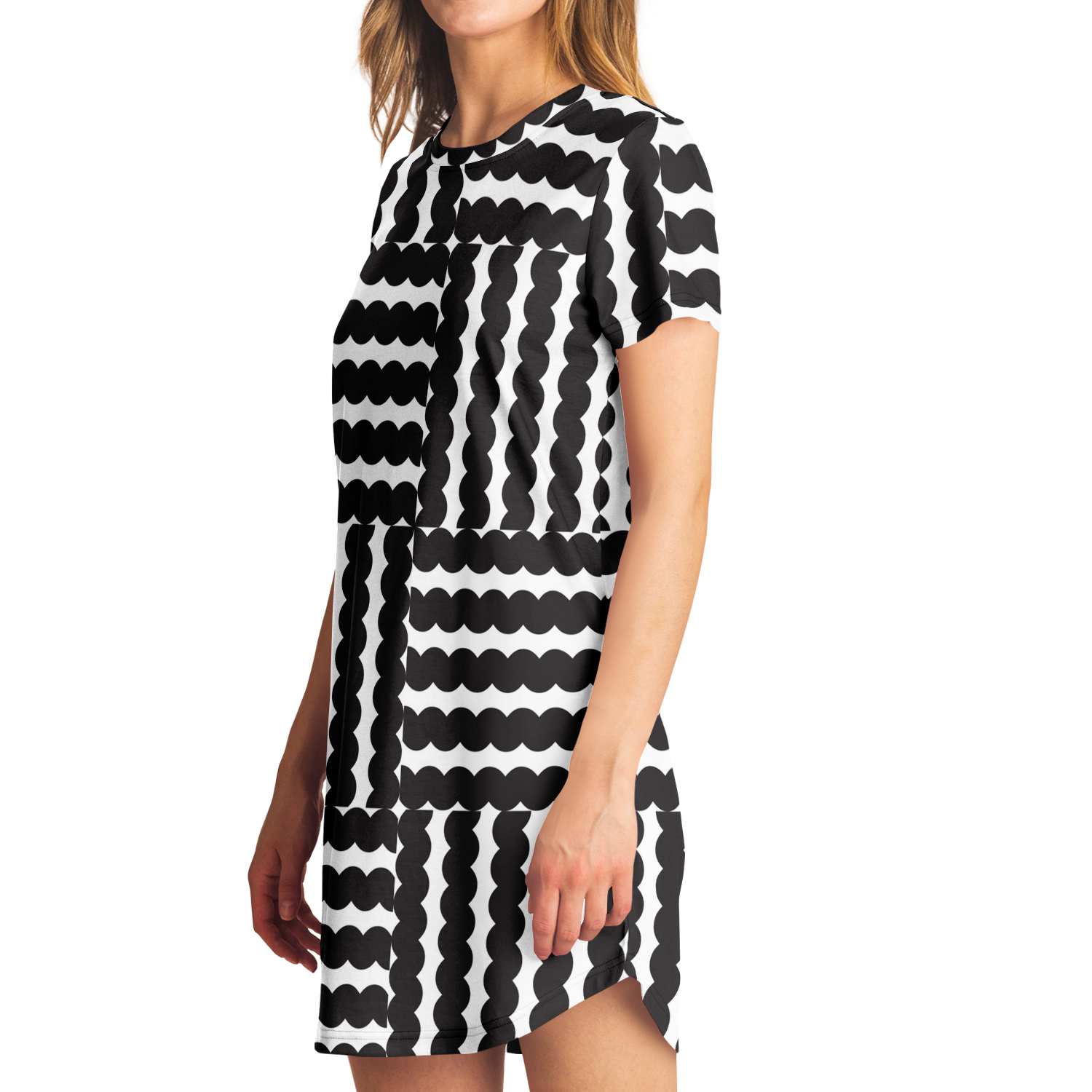 <alt.Stylish Stripes T-Shirt Dress - Taufaa>