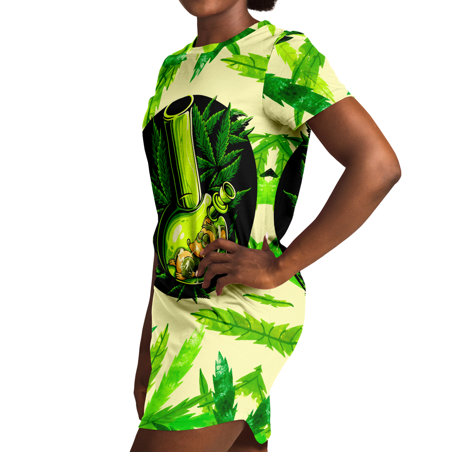 LEAF GARB T-SHIRT DRESS