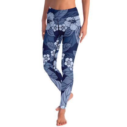 Midnight Bloom Leggings – Natural pose showing full-body floral elegance in motion