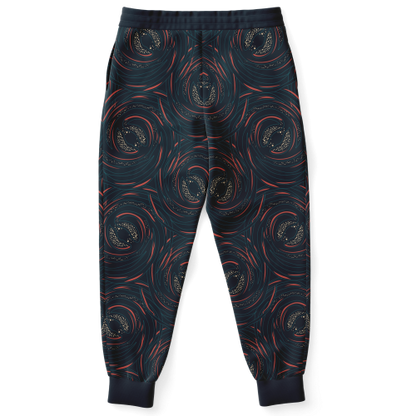 Back view of Rocket Launch joggers with elastic waist and all-over swirl pattern