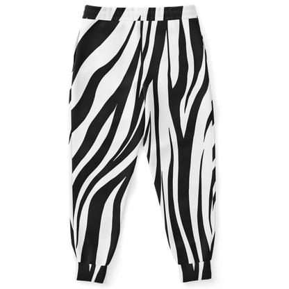 Zebra Print Joggers – Back view showing full-length classic zebra print design