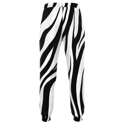 Zebra Print Joggers – Back view showing full-length classic zebra print design